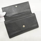 【5ie5969-h】グッチ 長財布 インターロッキングG 598206 レザー ブラック シャンパンゴールド金具【中古】レディース