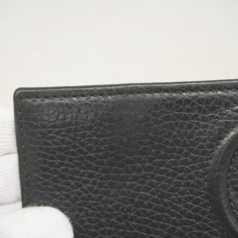 【5ie5969-h】グッチ 長財布 インターロッキングG 598206 レザー ブラック シャンパンゴールド金具【中古】レディース