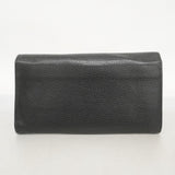 【5ie5969-h】グッチ 長財布 インターロッキングG 598206 レザー ブラック シャンパンゴールド金具【中古】レディース
