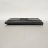 【5ie5969-h】グッチ 長財布 インターロッキングG 598206 レザー ブラック シャンパンゴールド金具【中古】レディース
