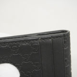 【5ie5970-h】グッチ カードケース マイクログッチシマ 352365 レザー ブラック シャンパンゴールド金具【中古】メンズ レディース ユニセックス