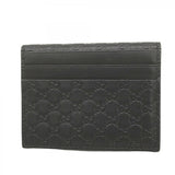 【5ie5970-h】グッチ カードケース マイクログッチシマ 352365 レザー ブラック シャンパンゴールド金具【中古】メンズ レディース ユニセックス