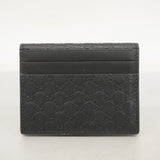 【5ie5970-h】グッチ カードケース マイクログッチシマ 352365 レザー ブラック シャンパンゴールド金具【中古】メンズ レディース ユニセックス
