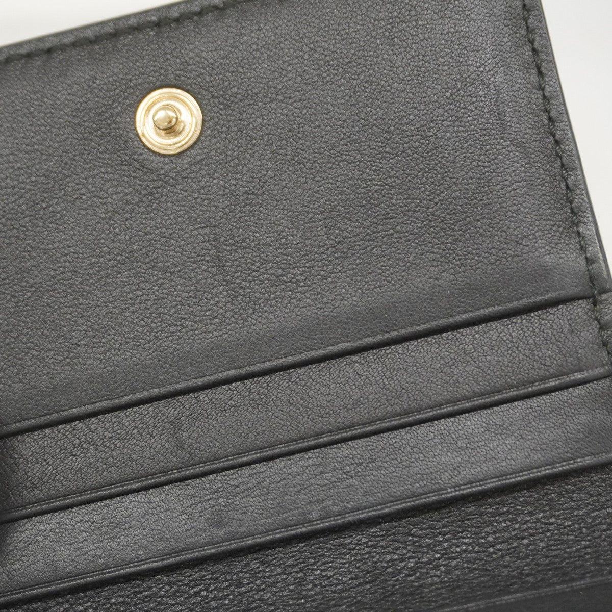 【5ie5970-h】グッチ カードケース マイクログッチシマ 352365 レザー ブラック シャンパンゴールド金具【中古】メンズ レディース ユニセックス