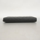 【5ie5971-h】シャネル 長財布 Vステッチ キャビアスキン ブラック シルバー金具【中古】レディース