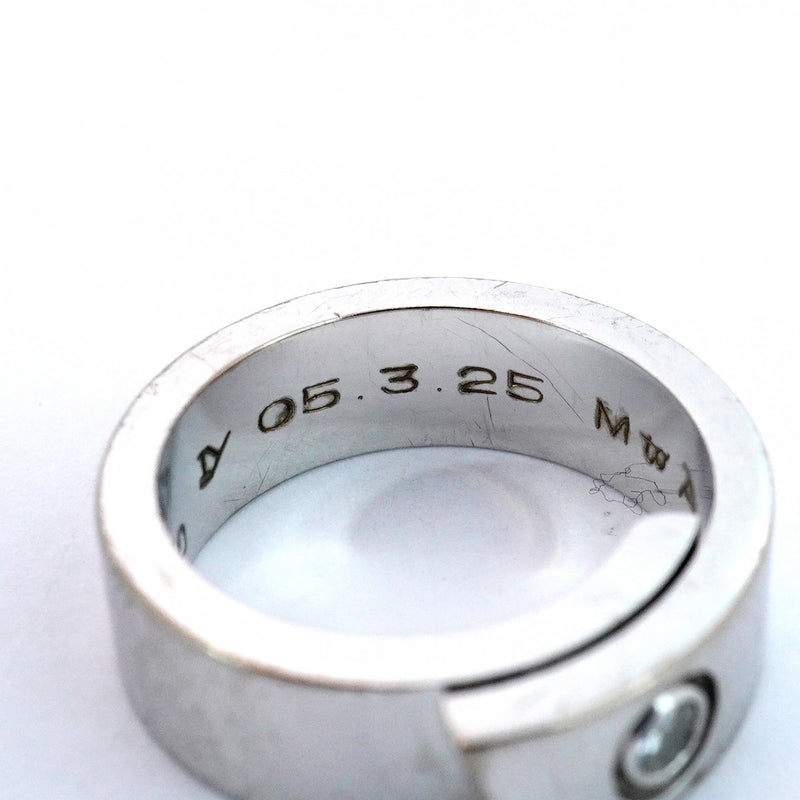【5jgb0380】カルティエ リング アニバーサリー 1PD K18WG ホワイトゴールド ダイヤモンド ＃47【中古】レディース