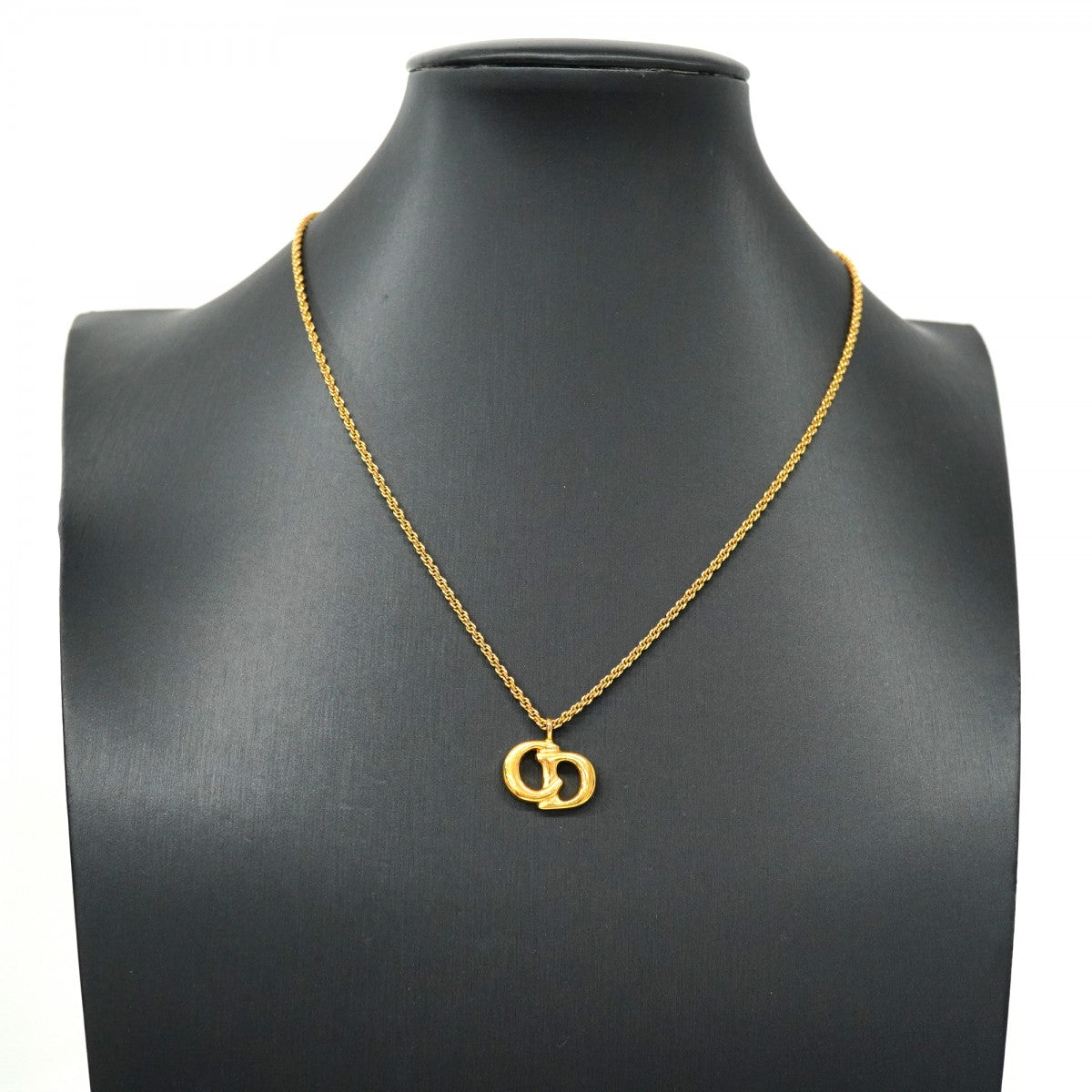 ★SALE【5jgb0384】クリスチャンディオール ネックレス CDロゴ GPメッキ ゴールド【中古】レディース