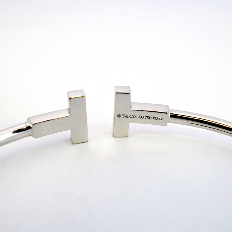 【5jgb0405】ティファニー バングル Tワイヤー K18WG ホワイトゴールド【中古】メンズ レディース ユニセックス