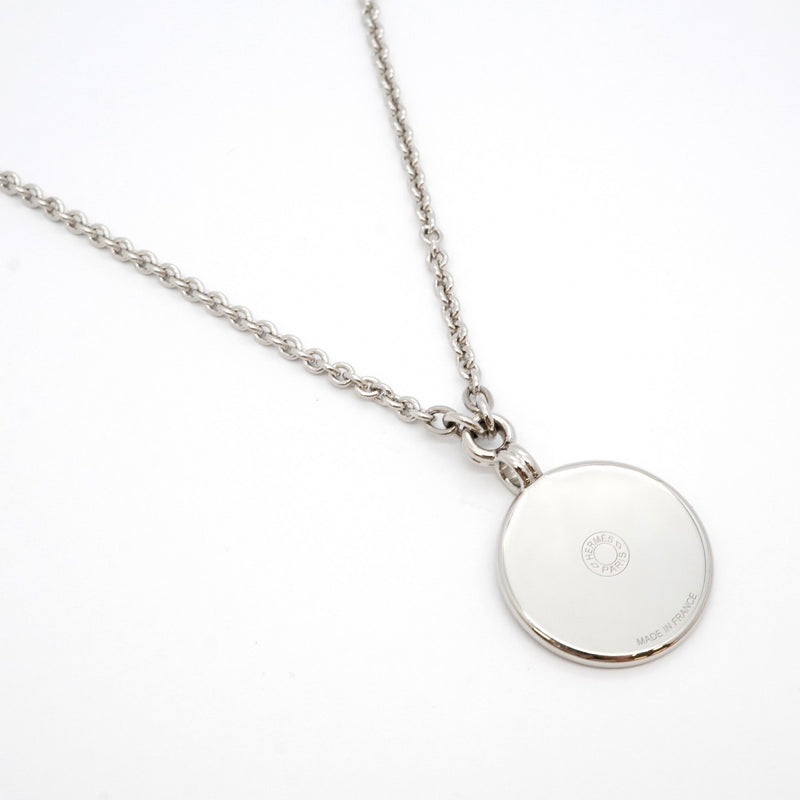【5jgb0412】エルメス ネックレス メダイユ メタル シルバー ブラック【中古】メンズ レディース ユニセックス
