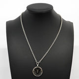 【5jgb0412】エルメス ネックレス メダイユ メタル シルバー ブラック【中古】メンズ レディース ユニセックス