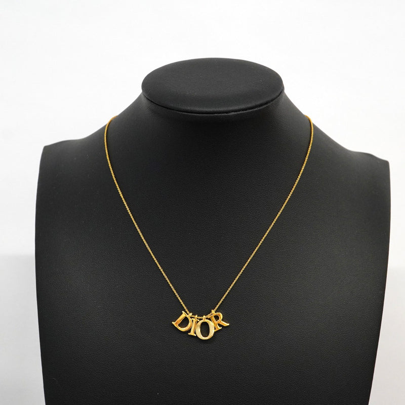 【5jgb0428】クリスチャンディオール ネックレス ディオールロゴ GPメッキ ゴールド【中古】レディース