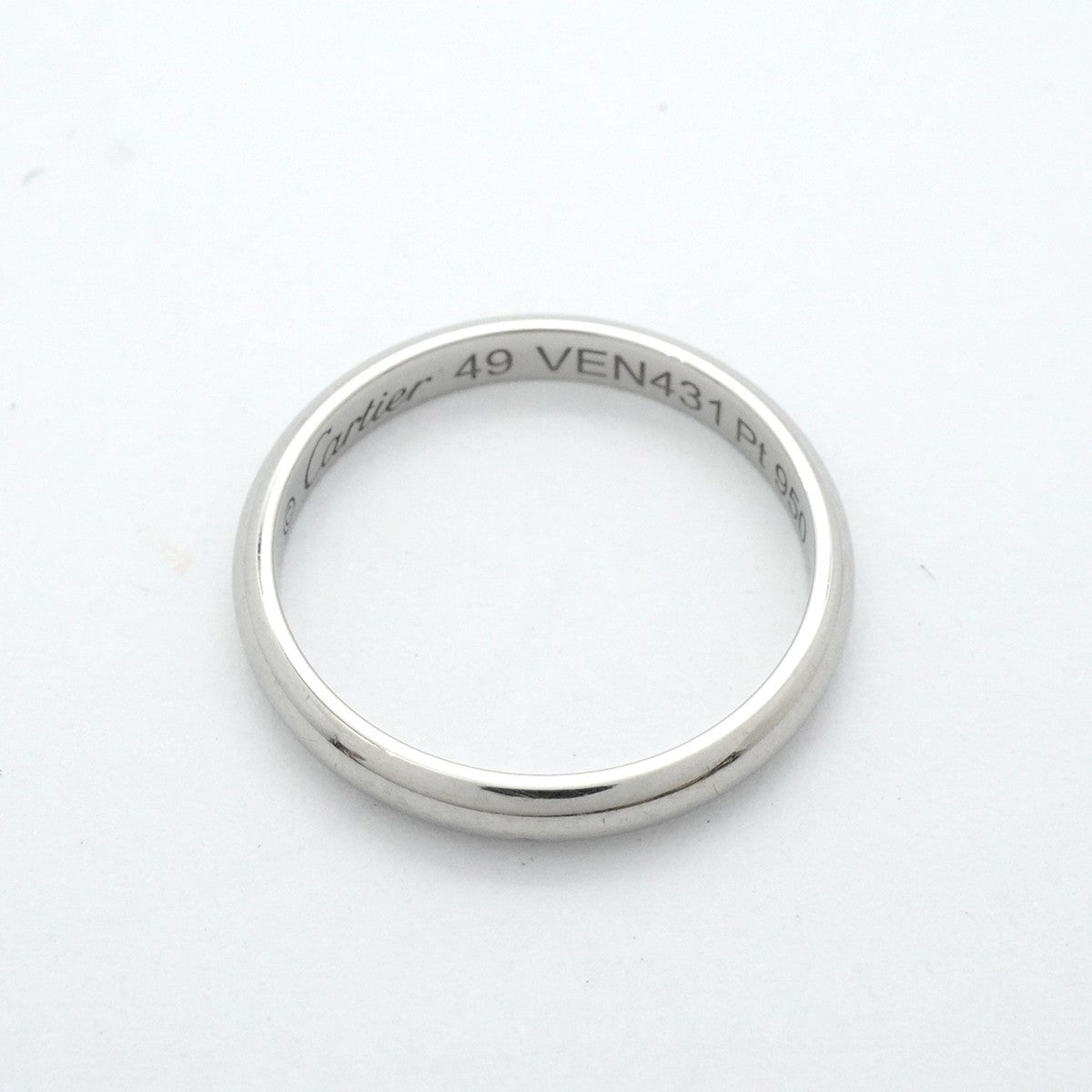 【5jgb0470】カルティエ リング クラシックウェンディング Pt950 プラチナ ＃49【中古】レディース