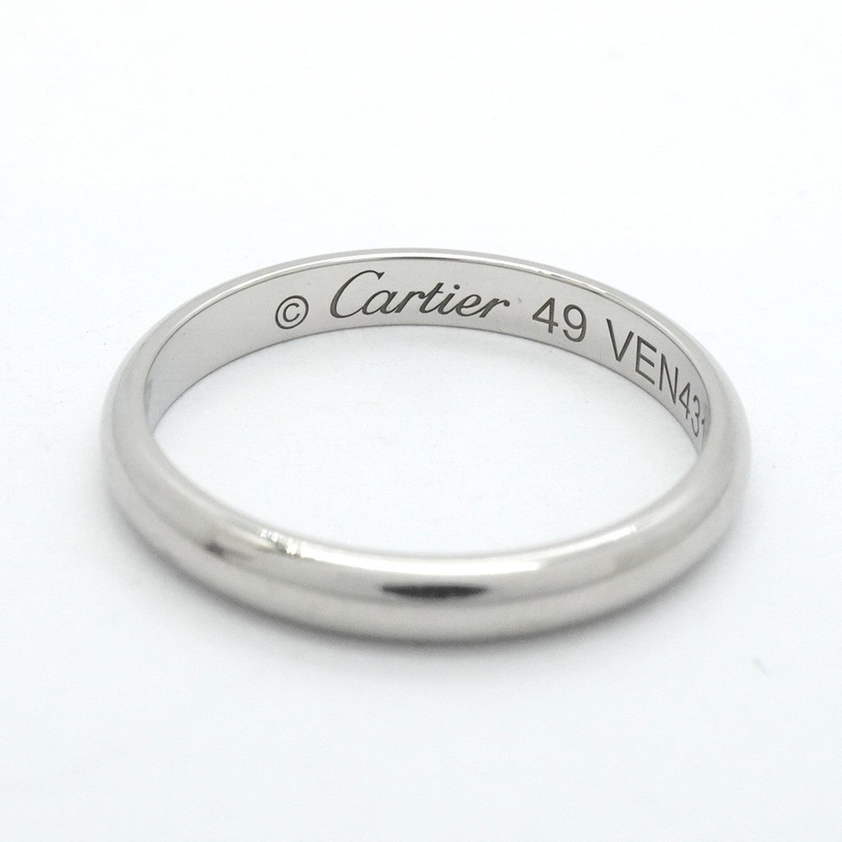 【5jgb0470】カルティエ リング クラシックウェンディング Pt950 プラチナ ＃49【中古】レディース