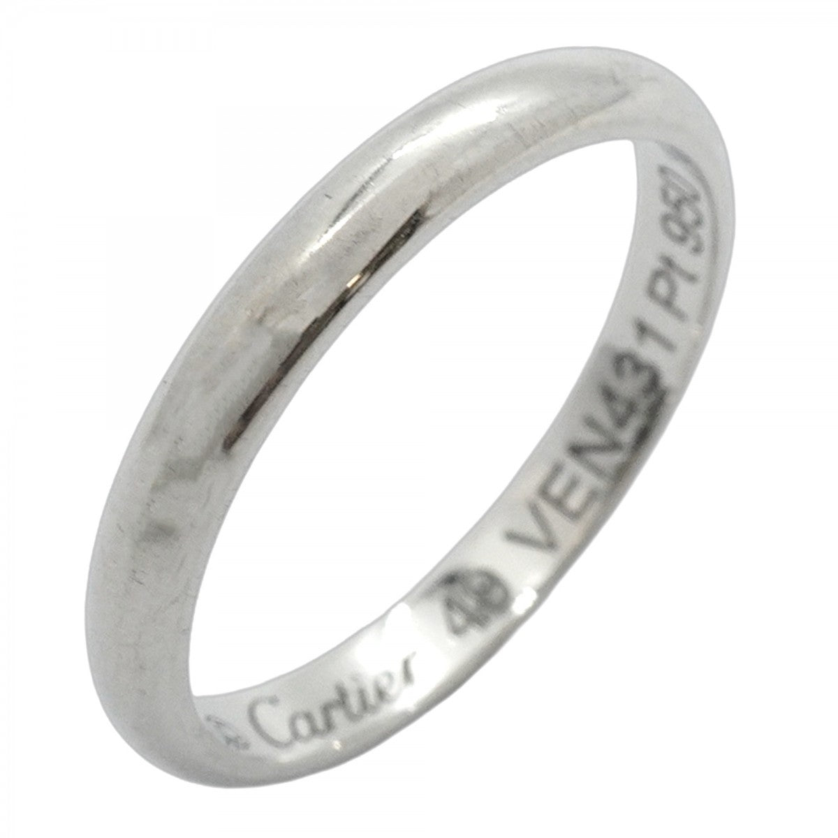 【5jgb0470】カルティエ リング クラシックウェンディング Pt950 プラチナ ＃49【中古】レディース