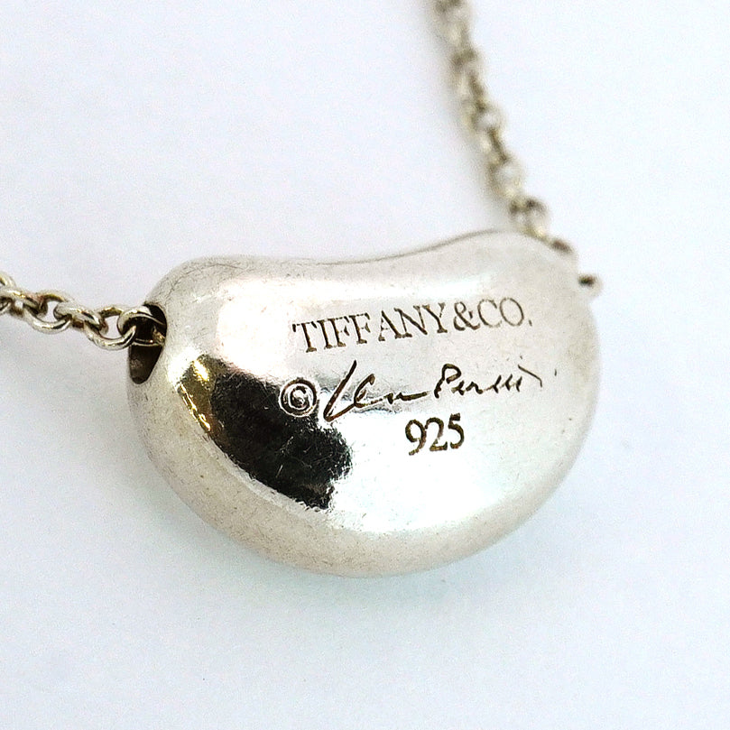 【5jgb0479】ティファニー ネックレス ビーン シルバー925【中古】レディース
