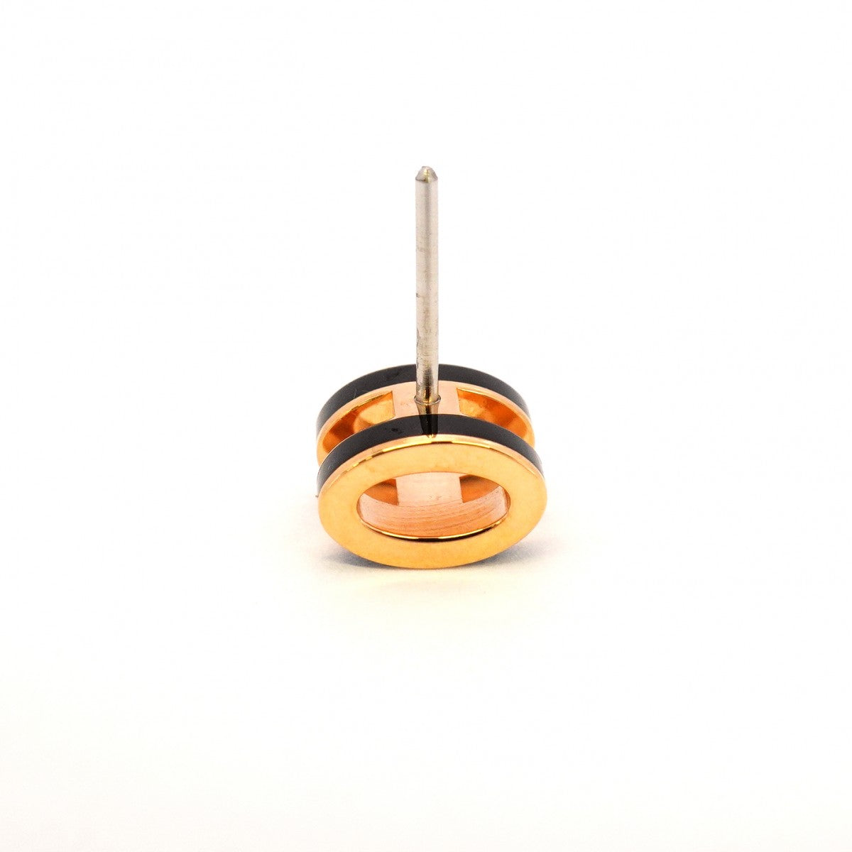 【5jgb0495】エルメス ピアス ポップアッシュ ミニ GPメッキ ブラック ピンクゴールド【中古】レディース