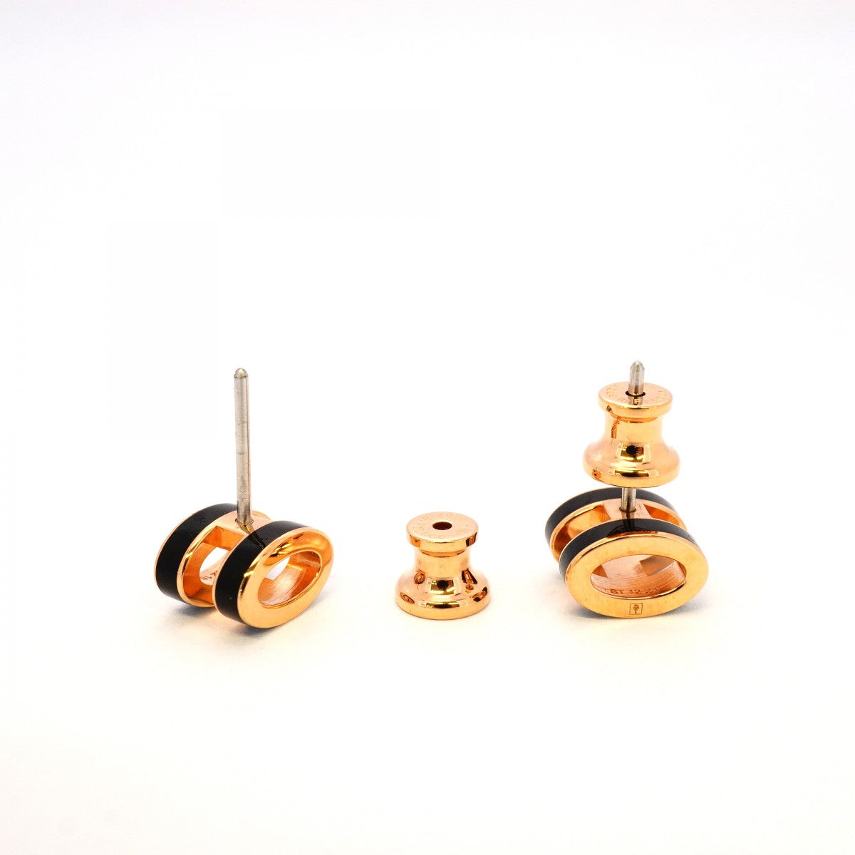 【5jgb0495】エルメス ピアス ポップアッシュ ミニ GPメッキ ブラック ピンクゴールド【中古】レディース