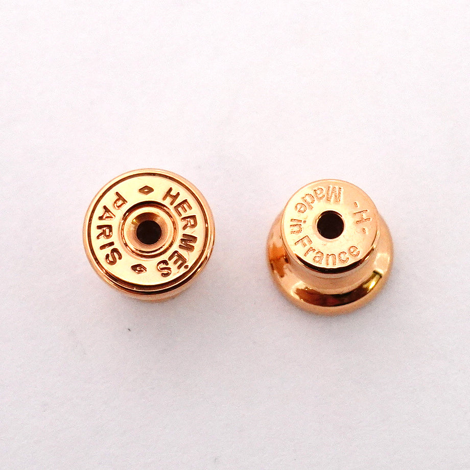 【5jgb0495】エルメス ピアス ポップアッシュ ミニ GPメッキ ブラック ピンクゴールド【中古】レディース