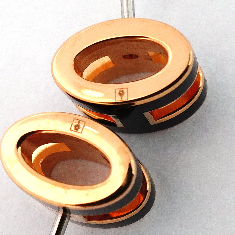 【5jgb0495】エルメス ピアス ポップアッシュ ミニ GPメッキ ブラック ピンクゴールド【中古】レディース