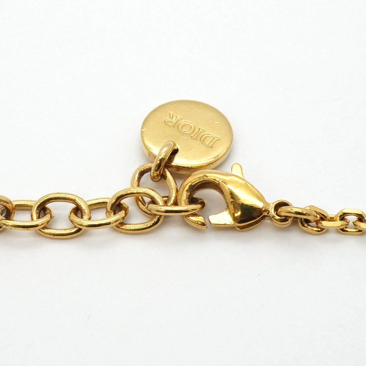 ★SALE【5jgb0500】クリスチャンディオール ブレスレット ディオールロゴ GPメッキ フェイクパール ゴールド【中古】レディース