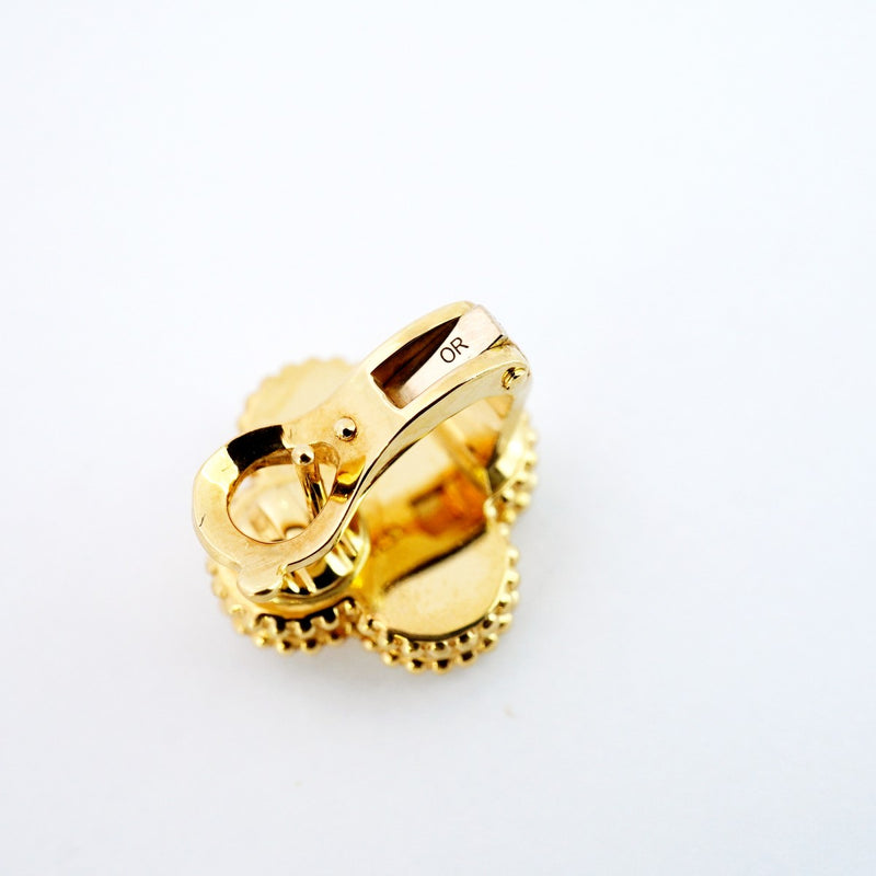 ★SALE【5jgb0618】ヴァンクリーフ＆アーペル ピアス ヴィンテージ アルハンブラ ギヨシェ K18YG イエローゴールド【中古】レディース