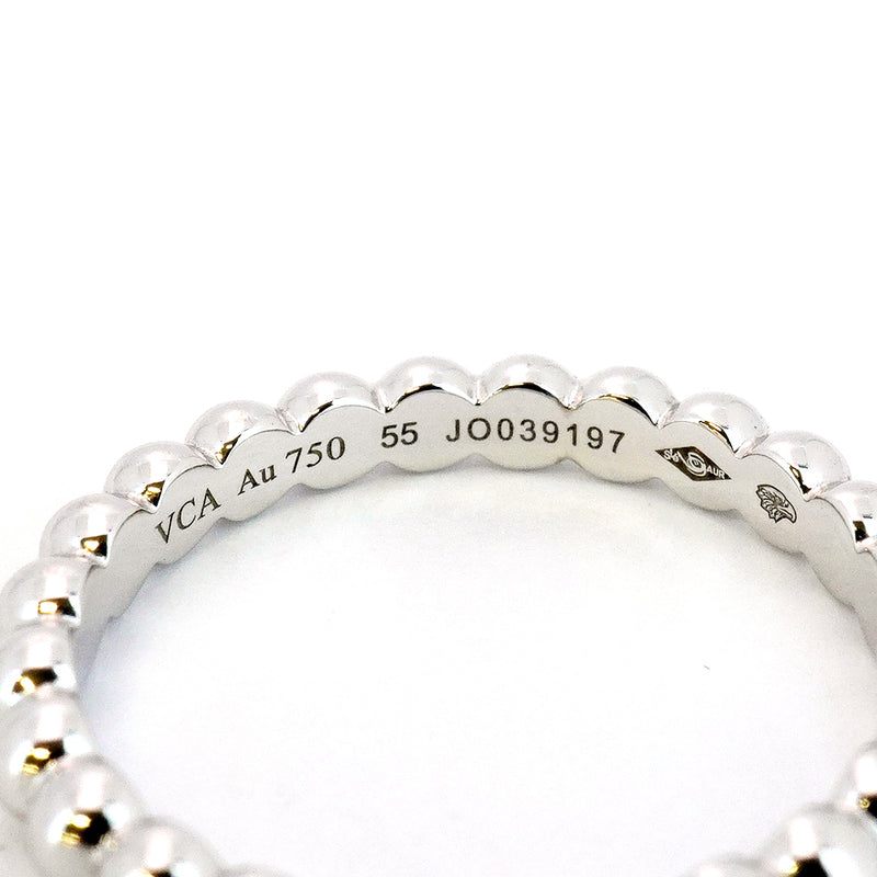 ★最終価格【5jgb0629】ヴァンクリーフ＆アーペル リング ペルレ K18WG ホワイトゴールド ＃55【中古】レディース