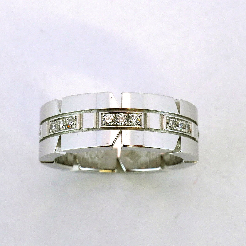 ★SALE【5jhb0221】カルティエ リング タンクフランセーズ K18WG ホワイトゴールド ダイヤモンド ＃46【中古】レディース