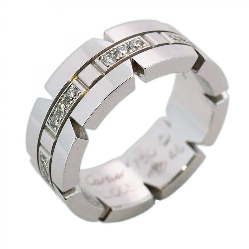 ★SALE【5jhb0221】カルティエ リング タンクフランセーズ K18WG ホワイトゴールド ダイヤモンド ＃46【中古】レディース