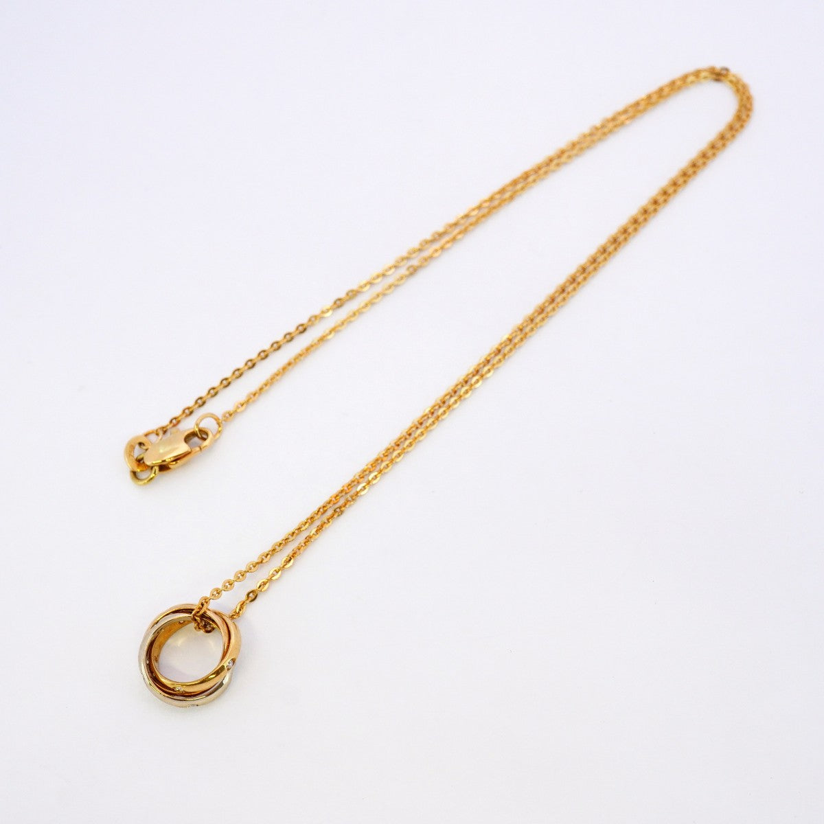 【5jhb0274】カルティエ ネックレス トリニティ K18YG イエローゴールド K18WG ホワイトゴールド K18PG ピンクゴールド/ダイヤモンド【中古】レディース