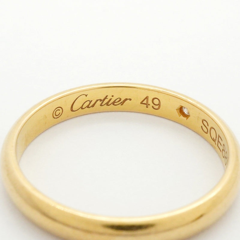 【5jhb0454】カルティエ リング クラシックウェンディング 1PD K18YG イエローゴールド ダイヤモンド ＃49【中古】レディース
