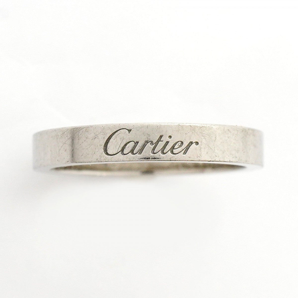 【5jhb0462】カルティエ リング エングレーブド Pt950 プラチナ ＃52【中古】レディース