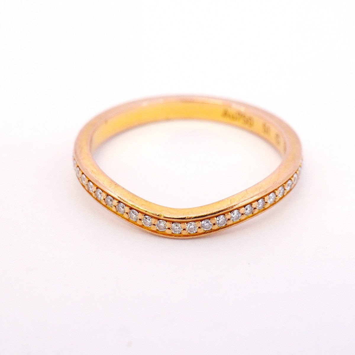 【5jhb0475】カルティエ リング バレリーナ ハーフエタニティ K18PG ピンクゴールド ダイヤモンド ＃51【中古】レディース
