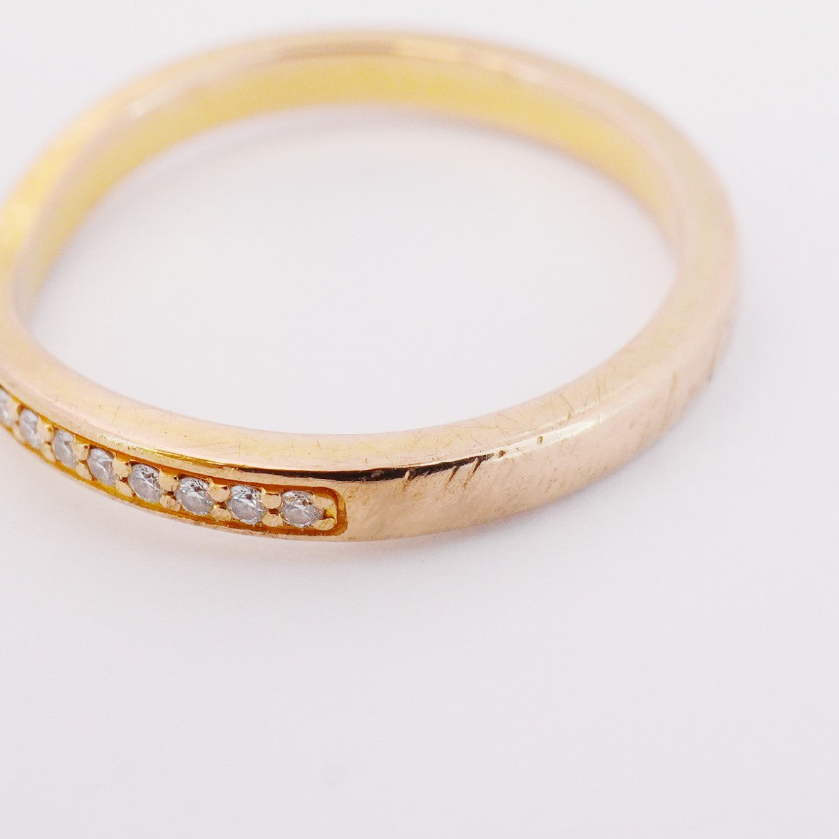 【5jhb0475】カルティエ リング バレリーナ ハーフエタニティ K18PG ピンクゴールド ダイヤモンド ＃51【中古】レディース