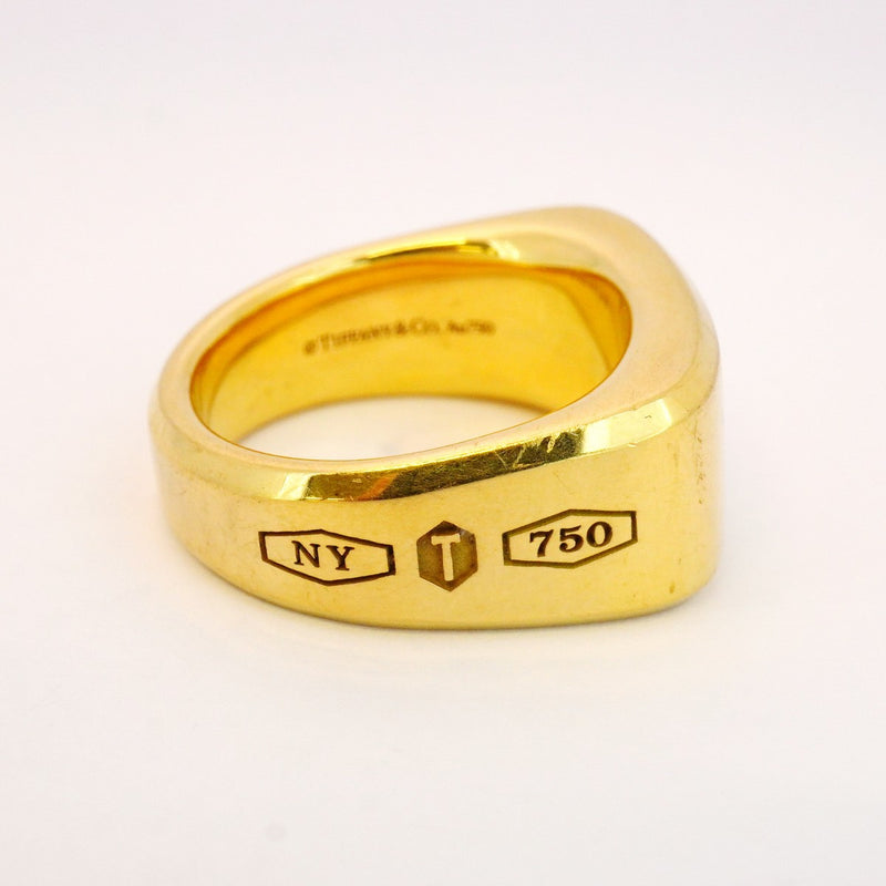 【5jhb0494】ティファニー リング メイカーズ/シグネット K18YG イエローゴールド 24号【中古】メンズ