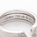 【5jhb0514】カルティエ リング C2 K18WG ホワイトゴールド ダイヤモンド ＃49【中古】レディース