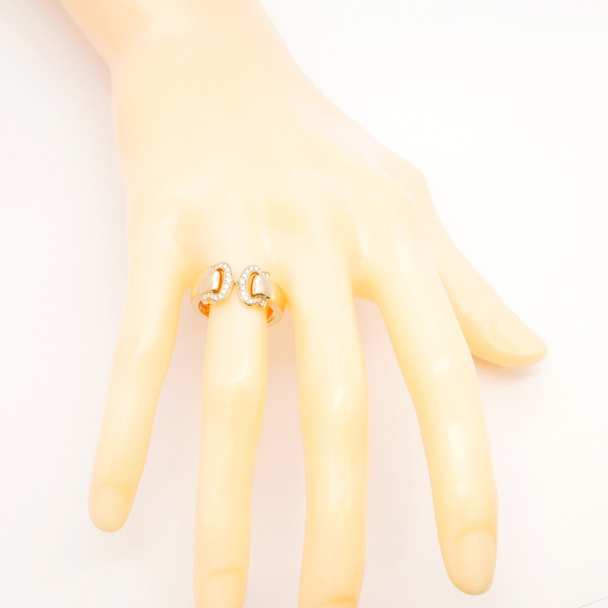【5jhb0516】カルティエ リング 2C ブークルセ K18PG ピンクゴールド ダイヤモンド ＃54【中古】レディース