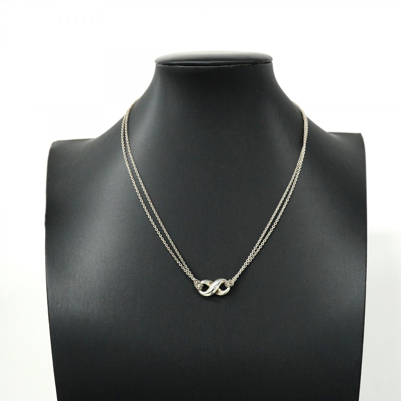 【5jhb0616】ティファニー ネックレス インフィニティ/ダブルチェーン シルバー925【中古】レディース