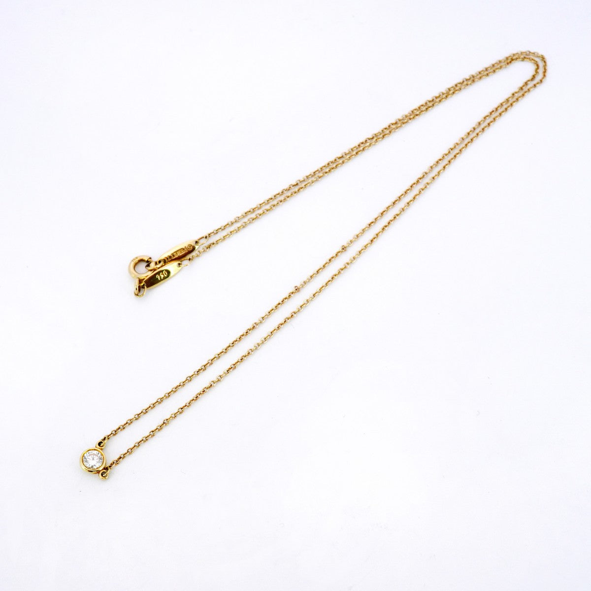 【5jhb0618】ティファニー ネックレス バイザヤード 1PD K18YG イエローゴールド ダイヤモンド【中古】レディース