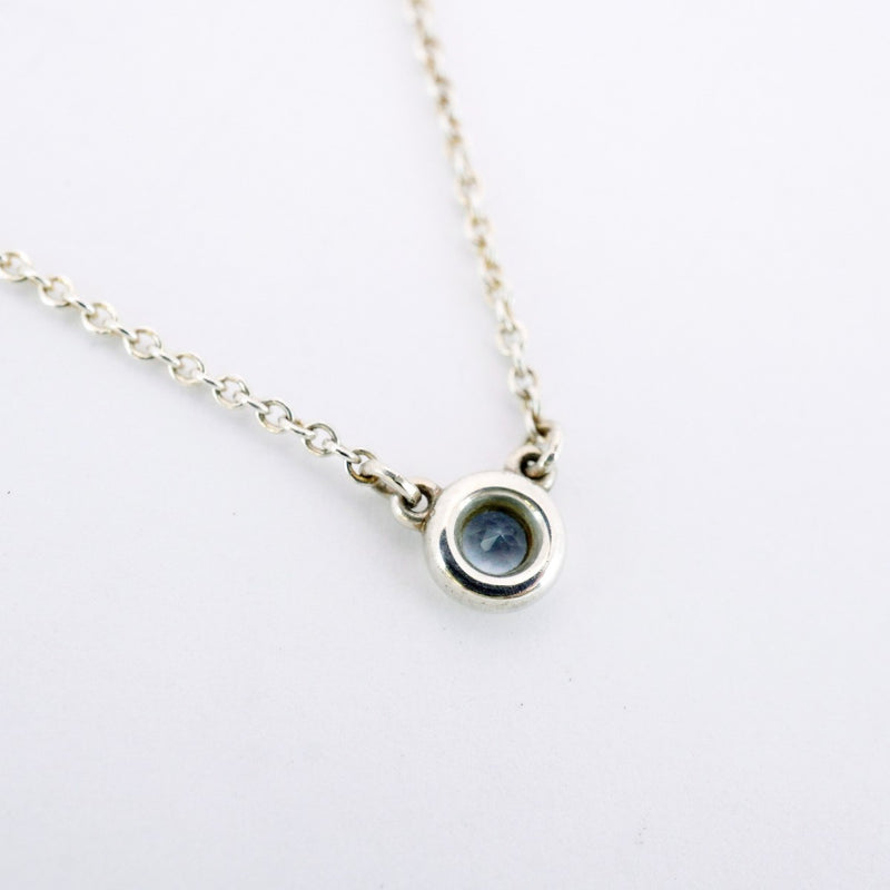【5jhb0628】ティファニー ネックレス バイザヤード シルバー925 アクアマリン ブルー【中古】レディース
