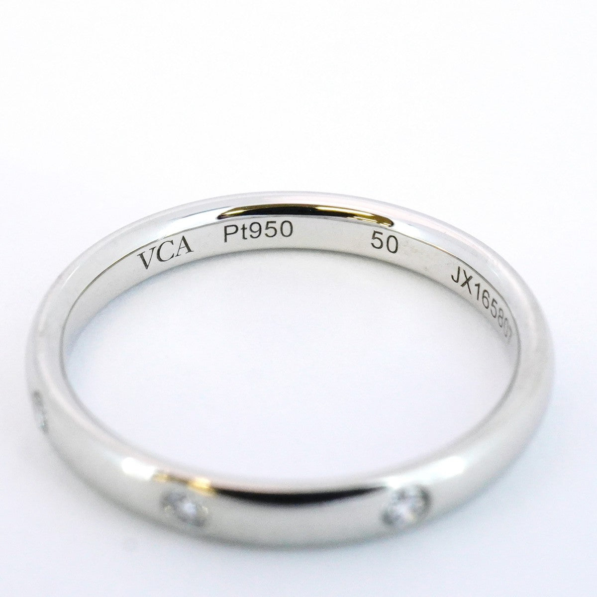 【5jhb0780】ヴァンクリーフ＆アーペル リング ウエディング 3PD Pt950 プラチナ ダイヤモンド ＃50【中古】レディース
