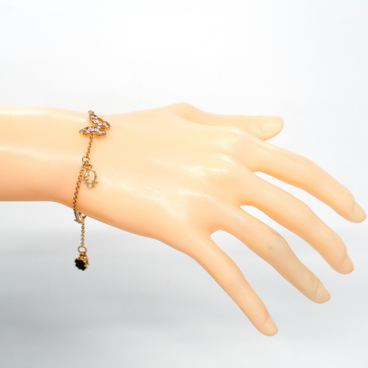 【美品】ゴールド ストーン ロゴブレスレット クリスチャンディオール 付属品有り 中古・古着通販】Christian Dior (クリスチャン ディオール