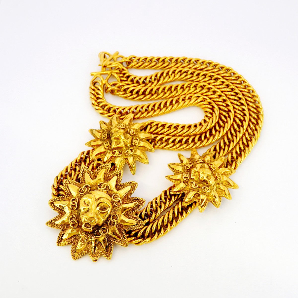 ★SALE【5jib0682】シャネル チョーカー ヴィンテージ ココマーク ライオンモチーフ GPメッキ ゴールド【中古】レディース