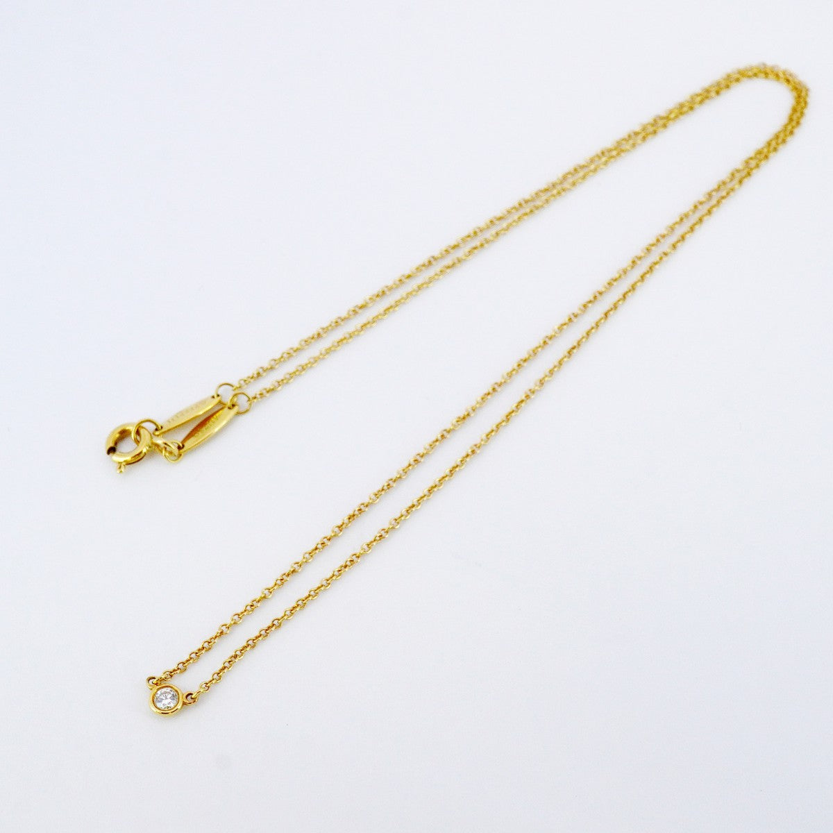 美品ティファニーダイヤモンドバイザヤード　イエローゴールド　エルサペレッティ エルサ・ペレッティ ダイヤモンド バイ ザ ヤード ペンダント