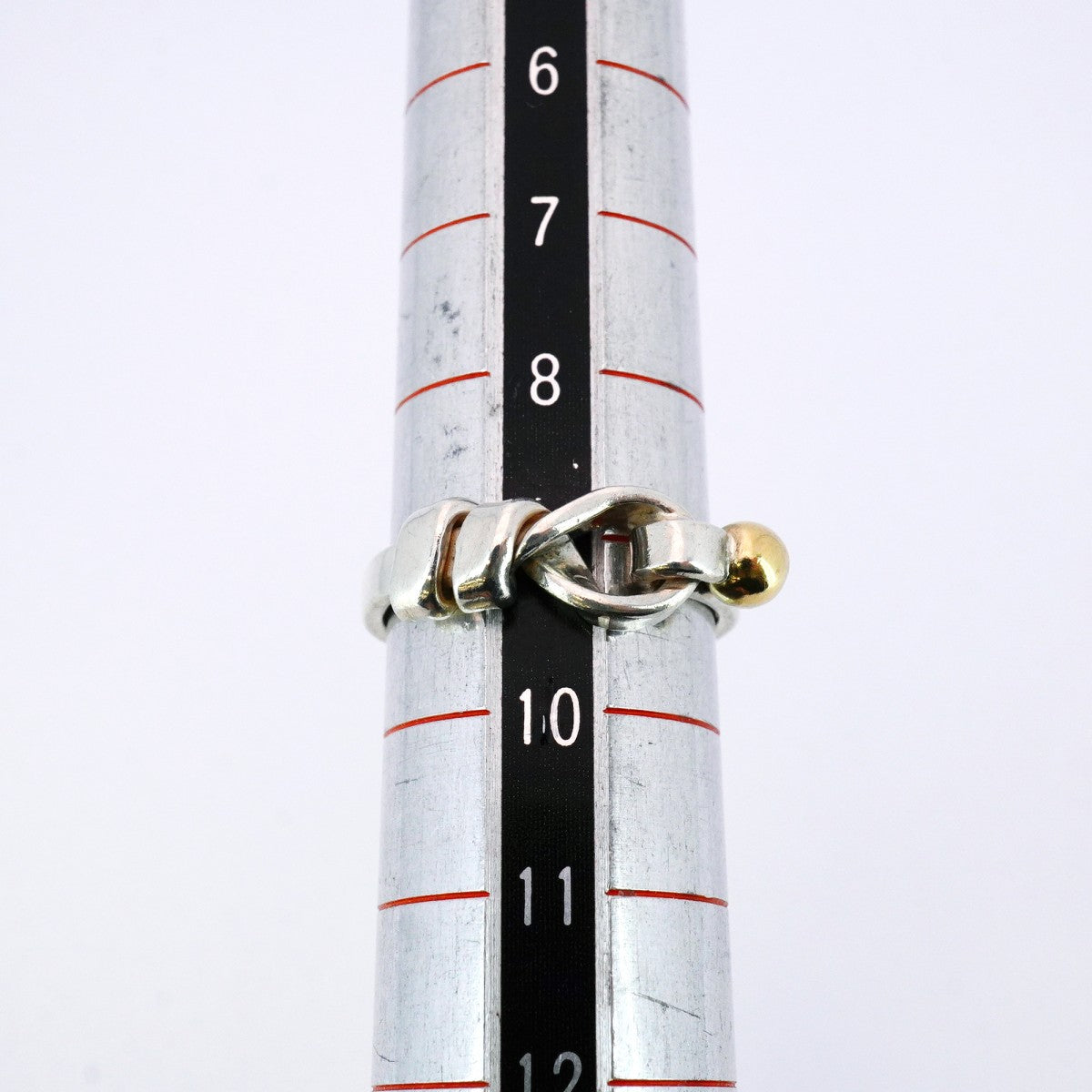 ティファニー リング フック&アイ コンビ シルバー×ゴールド　9号 ティファニー フックアンドアイ ダブルアイリング 9号