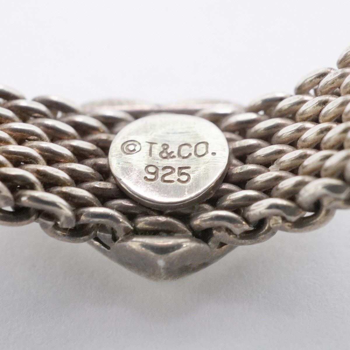 【5jmb0454】ティファニー リング サマセット/メッシュ/ハート シルバー925 14号【中古】レディース