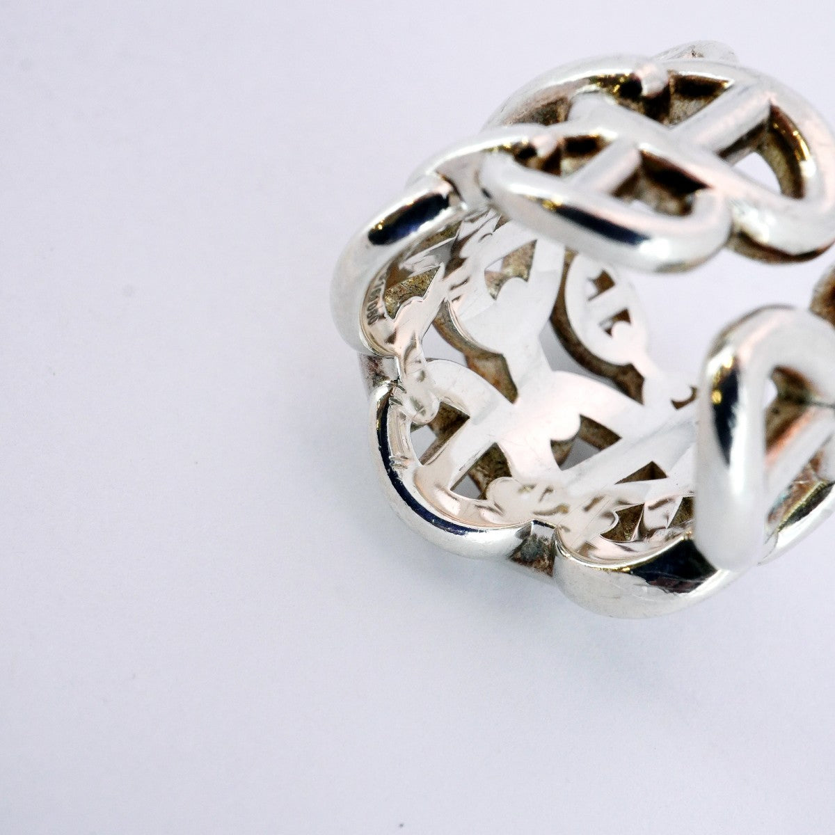 極美品！HERMES シェーヌダンクル アンシェネ リング シルバー #46 5jmb0484】エルメス リング アンシェネ シェーヌダンクル