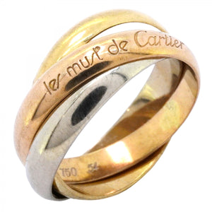 ★在庫処分【5jmb0616】カルティエ リング トリニティ K18YG イエローゴールド K18WG ホワイトゴールド K18PG ピンクゴールド ＃54【中古】レディース