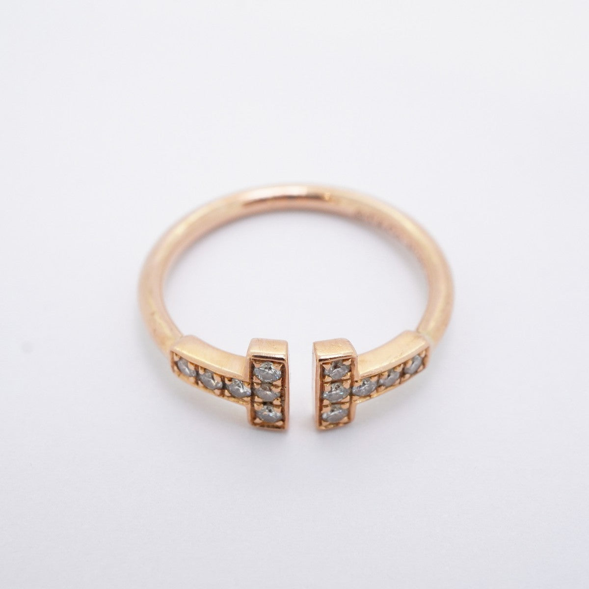 ★最終価格★SALE【5jmb0633】ティファニー リング Tワイヤー K18PG ピンクゴールド ダイヤモンド 10.5号【中古】レディース