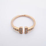 ★最終価格★SALE【5jmb0633】ティファニー リング Tワイヤー K18PG ピンクゴールド ダイヤモンド 10.5号【中古】レディース