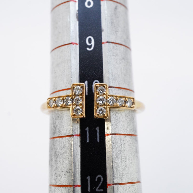 ★最終価格★SALE【5jmb0633】ティファニー リング Tワイヤー K18PG ピンクゴールド ダイヤモンド 10.5号【中古】レディース